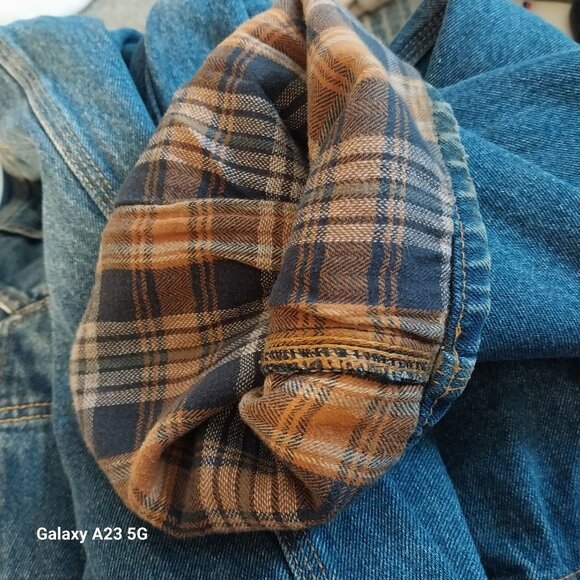 Berne Mens Original Dungaree Jeans 44x32 Blue Cotton Flannel-Lined Work Pants Du - Picture 7 of 7